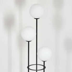 hofstein Gastor Lampadaire Noir, 3 lumières* Lampes En Verre