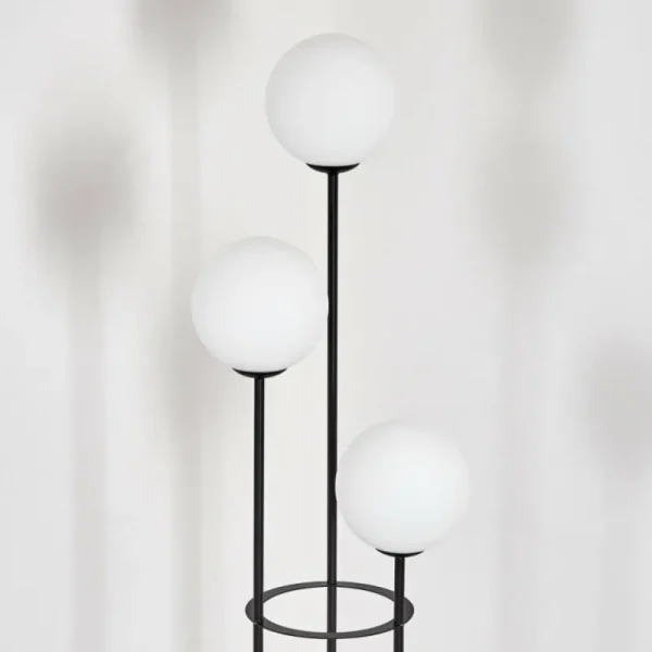 hofstein Gastor Lampadaire Noir, 3 lumières* Lampes En Verre