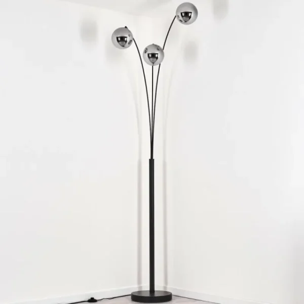 hofstein Gastor Lampadaire Noir, 3 lumières* Lampes En Verre