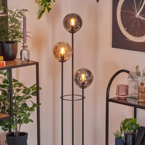 hofstein Gastor Lampadaire Noir, 3 lumières* Lampes Modernes