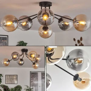 hofstein Gastor Plafonnier 74 cm Ambre, Clair, Fumé, 6 lumières* Lampes Modernes