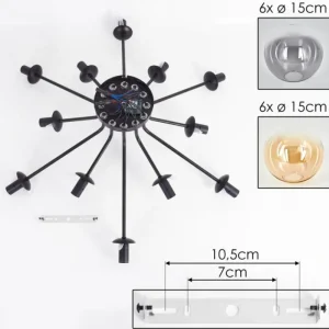 hofstein Gastor Plafonnier 91 cm Ambre, Clair, Fumé, 12 lumières* Lampes Modernes