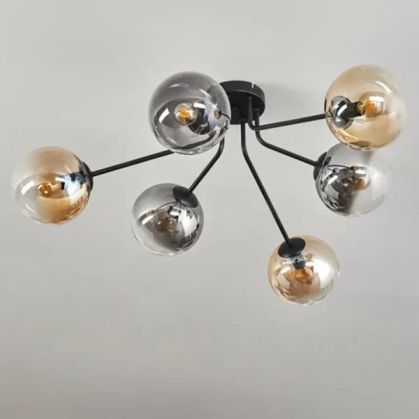 hofstein Gastor Plafonnier 74 cm Ambre, Clair, Fumé, 6 lumières* Lampes Modernes