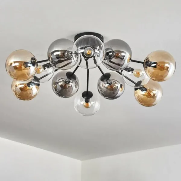 hofstein Gastor Plafonnier 91 cm Ambre, Clair, Fumé, 12 lumières* Lampes Modernes