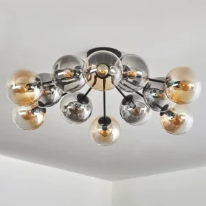 hofstein Gastor Plafonnier 91 cm Ambre, Clair, Fumé, 12 lumières* Lampes Modernes