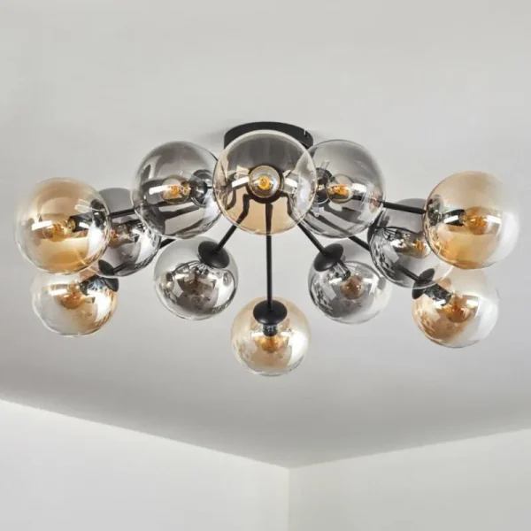 hofstein Gastor Plafonnier 91 cm Ambre, Clair, Fumé, 12 lumières* Lampes Modernes