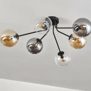 hofstein Gastor Plafonnier 74 cm Ambre, Clair, Fumé, 6 lumières* Lampes Modernes