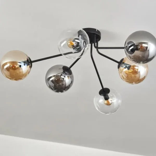 hofstein Gastor Plafonnier 74 cm Ambre, Clair, Fumé, 6 lumières* Lampes Modernes