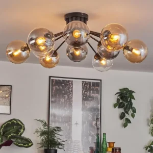 hofstein Gastor Plafonnier 91 cm Ambre, Clair, Fumé, 12 lumières* Lampes Modernes