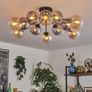 hofstein Gastor Plafonnier 91 cm Ambre, Clair, Fumé, 12 lumières* Lampes Modernes
