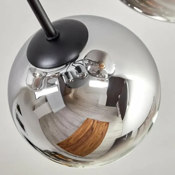 hofstein Gastor Plafonnier 87 cm Chrome, Clair, 8 lumières* Lampes En Verre