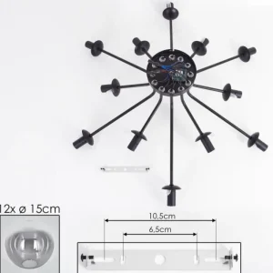 hofstein Gastor Plafonnier 91 cm Clair, Fumé, 12 lumières* Lampes Modernes