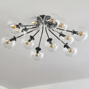 hofstein Gastor Plafonnier 91 cm Clair, 12 lumières* Lampes En Verre