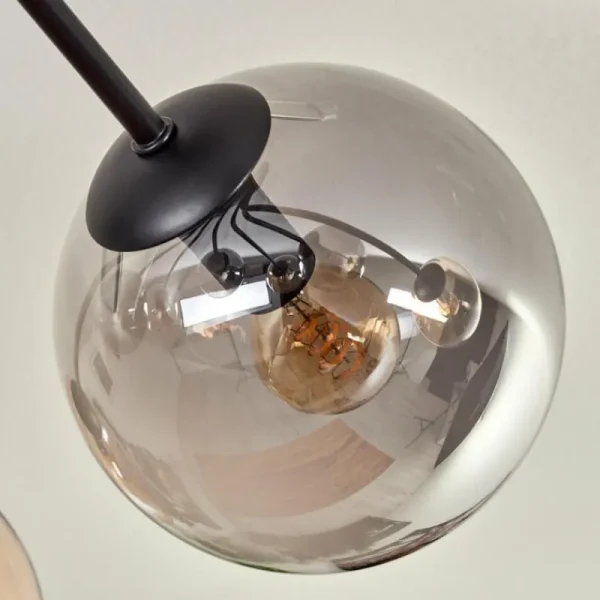 hofstein Gastor Plafonnier 87 cm Noir, 8 lumières* Lampes Modernes