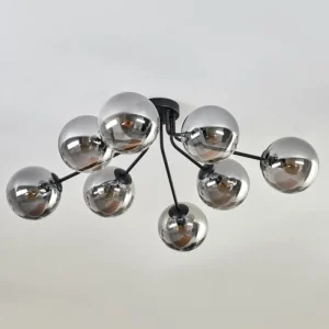 hofstein Gastor Plafonnier 87 cm Noir, 8 lumières* Lampes Modernes