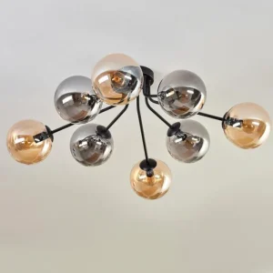 hofstein Gastor Plafonnier 87 cm Noir, 8 lumières* Lampes Modernes