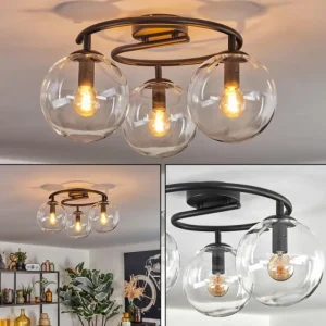 hofstein Gastor Plafonnier, Boule lumineuse Clair, 3 lumières* Lampes En Verre
