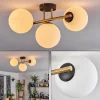 hofstein Gastor Plafonnier, Boule lumineuse 42 cm Or, Noir, 3 lumières* Lampes En Verre