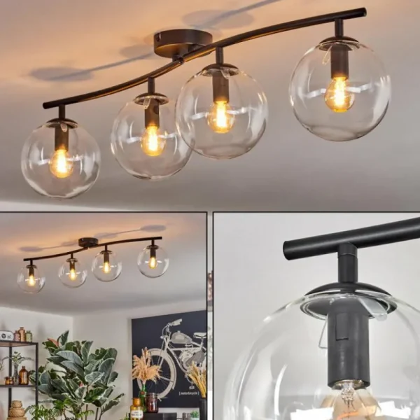 hofstein Gastor Plafonnier, Boule lumineuse Clair, 4 lumières* Lampes En Verre