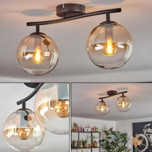 hofstein Gastor Plafonnier, Boule lumineuse Ambre, Clair, 2 lumières* Lampes En Verre