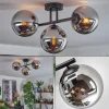 hofstein Gastor Plafonnier, Boule lumineuse Chrome, Fumé, 3 lumières* Lampes Modernes