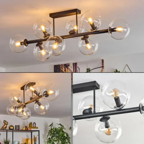 hofstein Gastor Plafonnier, Boule lumineuse Clair, 8 lumières* Lampes En Verre