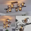 hofstein Gastor Plafonnier, Boule lumineuse Chrome, Clair, Fumé, 8 lumières* Lampes Modernes