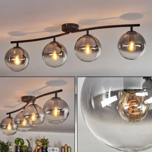 hofstein Gastor Plafonnier, Boule lumineuse Clair, Fumé, 4 lumières* Lampes Modernes
