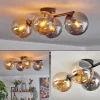 hofstein Gastor Plafonnier, Boule lumineuse Ambre, Fumé, 4 lumières* Lampes Modernes