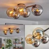 hofstein Gastor Plafonnier, Boule lumineuse Ambre, Chrome, Fumé, 5 lumières* Lampes Modernes