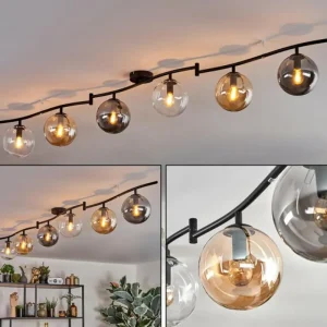 hofstein Gastor Plafonnier, Boule lumineuse Ambre, Clair, Fumé, 6 lumières* Lampes Modernes
