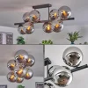 hofstein Gastor Plafonnier, Boule lumineuse Chrome, Fumé, 8 lumières* Lampes Modernes