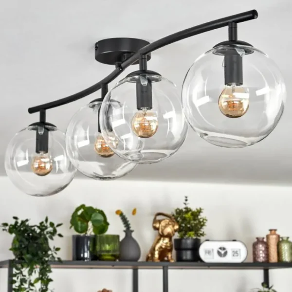 hofstein Gastor Plafonnier, Boule lumineuse Clair, 4 lumières* Lampes En Verre