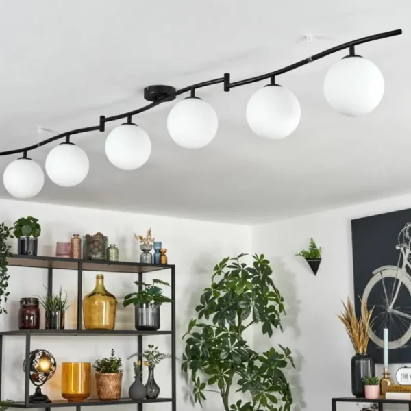 hofstein Gastor Plafonnier, Boule lumineuse Blanc, 6 lumières* Lampes En Verre