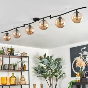 hofstein Gastor Plafonnier, Boule lumineuse Ambre, 6 lumières* Lampes En Verre