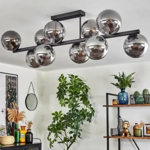 hofstein Gastor Plafonnier, Boule lumineuse Fumé, 10 lumières* Lampes Modernes