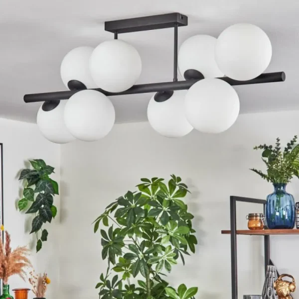 hofstein Gastor Plafonnier, Boule lumineuse Blanc, 8 lumières* Lampes En Verre