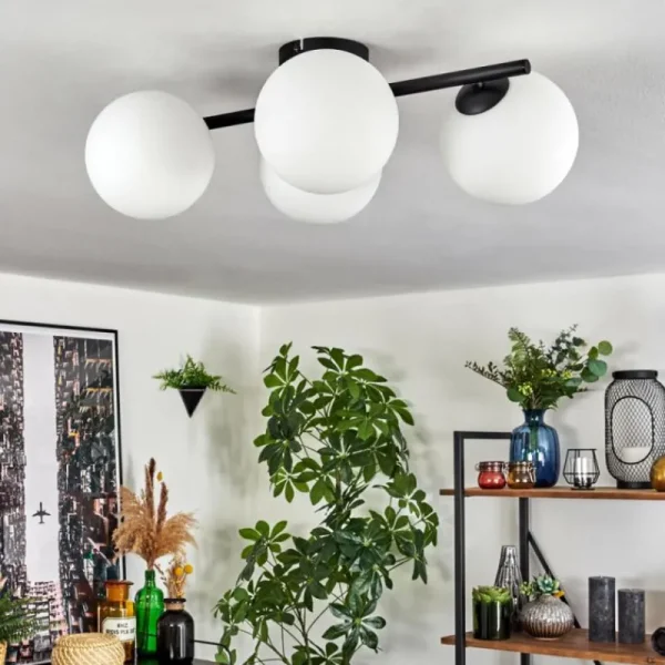 hofstein Gastor Plafonnier, Boule lumineuse Blanc, 4 lumières* Lampes En Verre