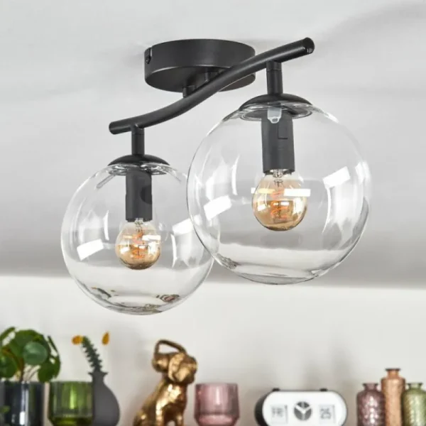 hofstein Gastor Plafonnier, Boule lumineuse Clair, 2 lumières* Lampes En Verre
