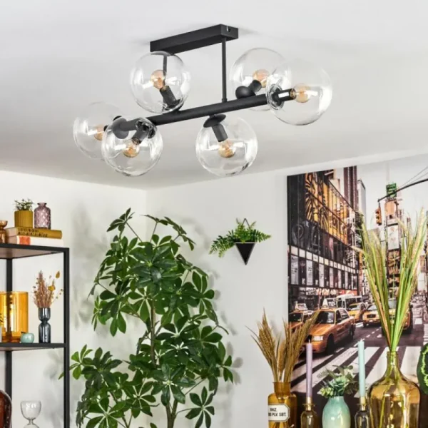 hofstein Gastor Plafonnier, Boule lumineuse Clair, 6 lumières* Lampes En Verre