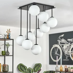 hofstein Gastor Plafonnier, Boule lumineuse Blanc, 9 lumières* Lampes En Verre