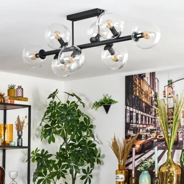 hofstein Gastor Plafonnier, Boule lumineuse Clair, 8 lumières* Lampes En Verre