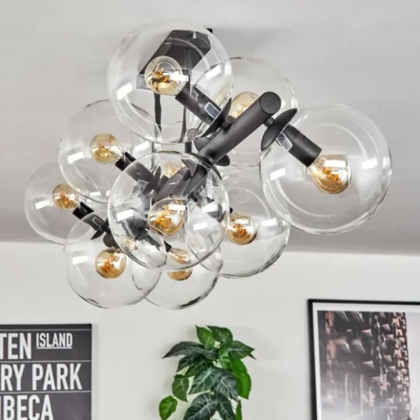 hofstein Gastor Plafonnier, Boule lumineuse Clair, 10 lumières* Lampes En Verre