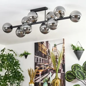 hofstein Gastor Plafonnier, Boule lumineuse Fumé, 10 lumières* Lampes Modernes