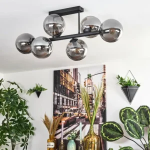 hofstein Gastor Plafonnier, Boule lumineuse Fumé, 6 lumières* Lampes Modernes