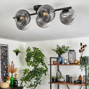hofstein Gastor Plafonnier, Boule lumineuse Clair, Fumé, 5 lumières* Lampes Modernes