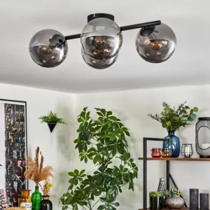 hofstein Gastor Plafonnier, Boule lumineuse Chrome, Fumé, 4 lumières* Lampes Modernes