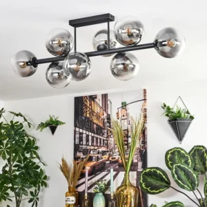 hofstein Gastor Plafonnier, Boule lumineuse Clair, Fumé, 8 lumières* Lampes Modernes