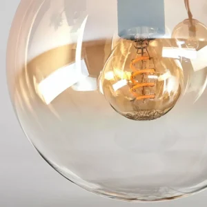 hofstein Gastor Plafonnier, Boule lumineuse Ambre, Clair, 2 lumières* Lampes En Verre
