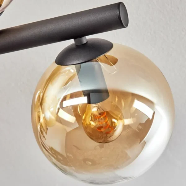 hofstein Gastor Plafonnier, Boule lumineuse Ambre, Clair, 10 lumières* Lampes En Verre